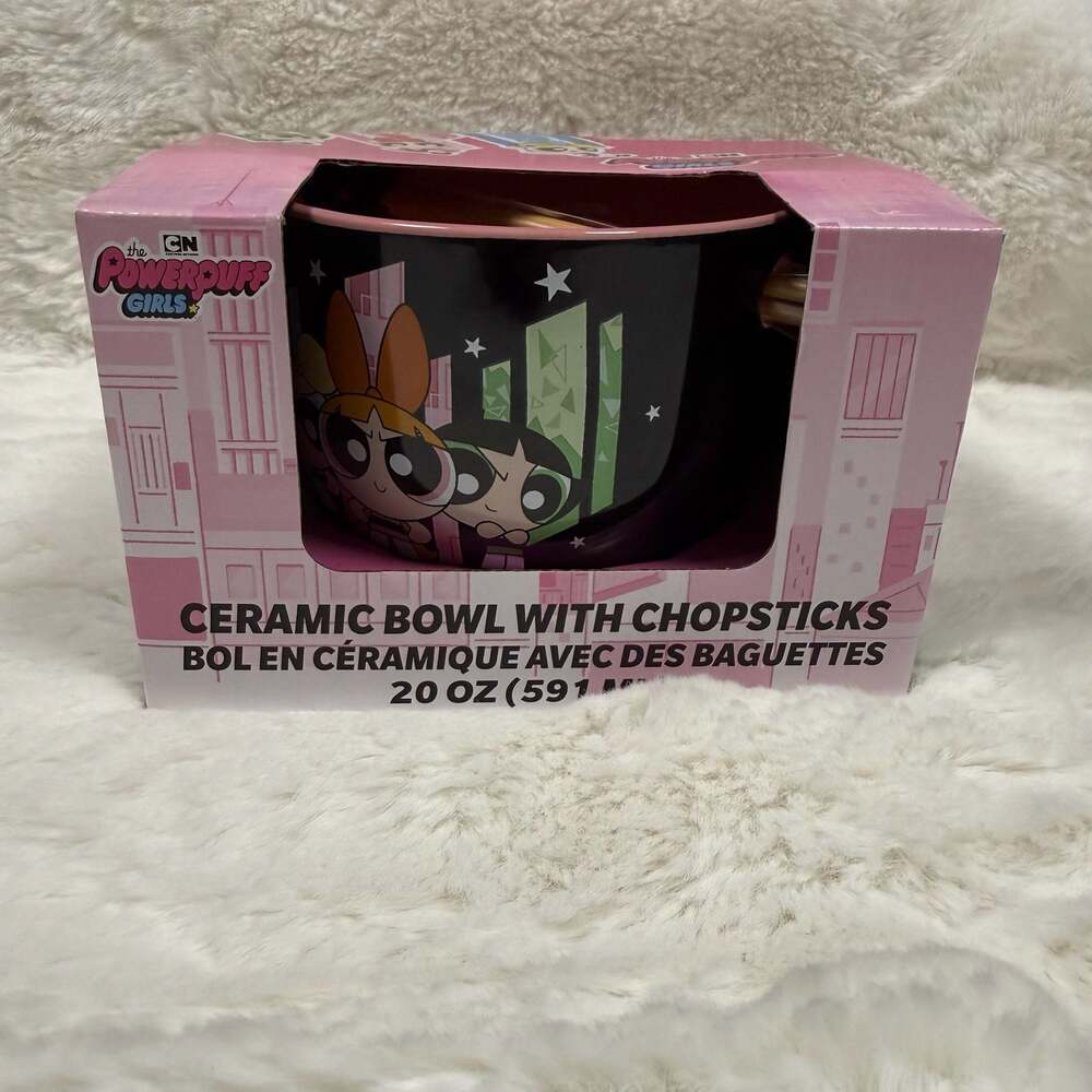 The Powerpuff Girls Ceramic Ramen Bowl with Chopsticks